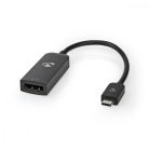 USB-C™ Adapter | USB 3.2 Gen 1 | USB-C™ Dugasz | DisplayPort Aljzat | 8K@60Hz | 0.20 m | Kerek | Nikkelezett | PVC | Fekete | Boríték