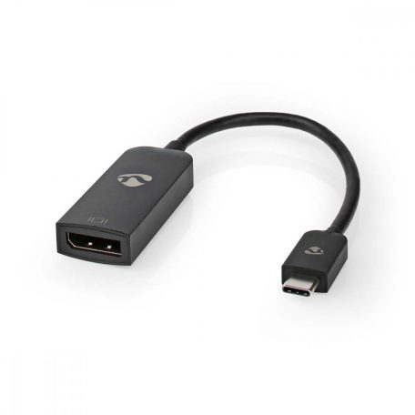 USB-C™ Adapter | USB 3.2 Gen 1 | USB-C™ Dugasz | DisplayPort Aljzat | 8K@60Hz | 0.20 m | Kerek | Nikkelezett | PVC | Fekete | Boríték