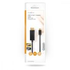 USB-C™ Adapter | USB 3.2 Gen 1 | USB-C™ Dugasz | DisplayPort Dugasz | 4K@60Hz | 2.00 m | Kerek | Aranyozott | PVC | Fekete | Boríték