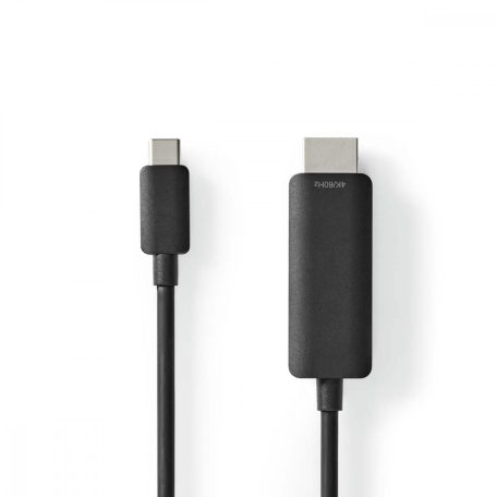 USB-C™ Adapter | USB 3.2 Gen 1 | USB-C™ Dugasz | HDMI™ Csatlakozó | 4K@60Hz | 1.00 m | Kerek | Nikkelezett | PVC | Fekete | Boríték