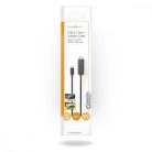 USB-C™ Adapter | USB 3.2 Gen 1 | USB-C™ Dugasz | HDMI™ Csatlakozó | 4K@60Hz | 1.00 m | Kerek | Nikkelezett | PVC | Fekete | Boríték