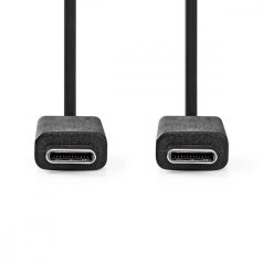   USB kábel | USB 3.2 Gen 2 | USB-C™ Dugasz | USB-C™ Dugasz | 100 W | 8K@30Hz | 10 Gbps | Nikkelezett | 1.00 m | Kerek | PVC | Fekete | Boríték