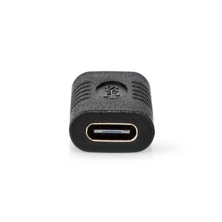USB-C™ Adapter | USB 3.2 Gen 2 | USB-C™ Aljzat | USB-C™ Aljzat | 4K@60Hz | 10 Gbps | Kerek | Nikkelezett | Fekete | Boríték