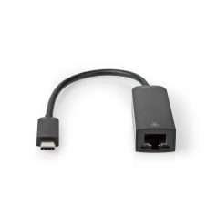   USB hálózati adapter | USB 3.2 Gen 1 | 1000 Mbps | USB-C™ Dugasz | RJ45 Aljzat | 0.20 m | Kerek | Nikkelezett | Ónozott Réz | Fekete | Boríték