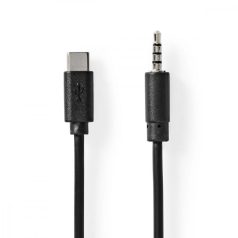   USB-C™ Adapter | USB 2.0 | USB-C™ Dugasz | 3.5 mm Dugasz | 1.00 m | Kerek | Nikkelezett | PVC | Fekete | Boríték