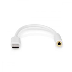   USB-C™ Adapter | USB 2.0 | USB-C™ Dugasz | 3.5 mm Aljzat | 0.10 m | Kerek | Nikkelezett | PVC | Fehér | Műanyag Zacskó