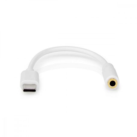 USB-C™ Adapter | USB 2.0 | USB-C™ Dugasz | 3.5 mm Aljzat | 0.10 m | Kerek | Nikkelezett | PVC | Fehér | Műanyag Zacskó