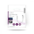 USB-C™ Adapter | USB 2.0 | USB-C™ Dugasz | 3.5 mm Aljzat | 0.10 m | Kerek | Nikkelezett | PVC | Fehér | Műanyag Zacskó