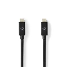   USB kábel | USB 4.0 Gen 3x2 | USB-C™ Dugasz | USB-C™ Dugasz | 240 W | 8K@60Hz | 40 Gbps | Nikkelezett | 1.00 m | Kerek | PVC | Fekete | Boríték