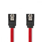 SATA kábel | 1.5 Gbps | SATA 7-Tűs Aljzat | SATA 7-Tűs Aljzat | Nikkelezett | 0.50 m | Lapos | PVC | Piros | Boríték