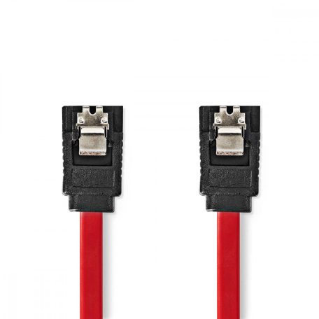 SATA kábel | 3 Gbps | SATA 7-Tűs Aljzat | SATA 7-Tűs Aljzat | Nikkelezett | 0.50 m | Lapos | PVC | Piros | Műanyag Zacskó