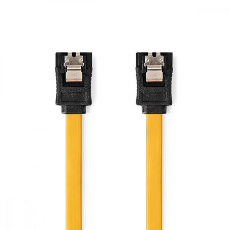 SATA kábel | 6 Gbps | SATA 7-Tűs Aljzat | SATA 7-Tűs Aljzat | Nikkelezett | 0.50 m | Lapos | PVC | Sárga | Műanyag Zacskó