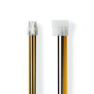 Belső hálózati kábel | Molex Dugasz | PCI Express Dugasz | Aranyozott | 0.20 m | Kerek | PVC | Fekete / Sárga | Boríték