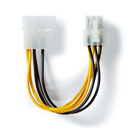 Belső hálózati kábel | Molex Dugasz | PCI Express Dugasz | Aranyozott | 0.20 m | Kerek | PVC | Fekete / Sárga | Boríték