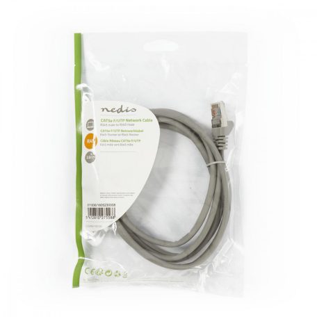 CAT5e hálózati kábel | S/UTP | RJ45 Dugasz | RJ45 Dugasz | 2.00 m | Kerek | LSZH / PVC | Szürke | Műanyag Zacskó