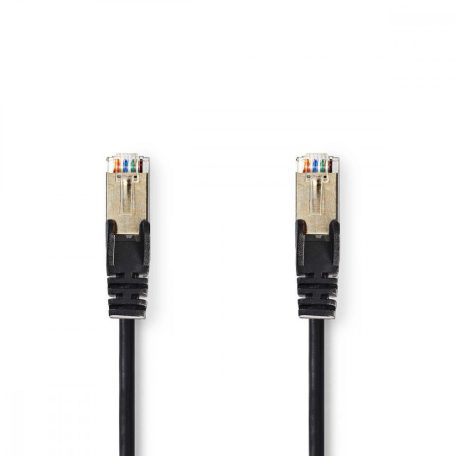 CAT5e hálózati kábel | SF/UTP | RJ45 Dugasz | RJ45 Dugasz | 3.00 m | Kerek | PVC | Fekete | Műanyag Zacskó