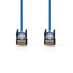   CAT5e hálózati kábel | SF/UTP | RJ45 Dugasz | RJ45 Dugasz | 0.30 m | Kerek | PVC | Kék | Műanyag Zacskó