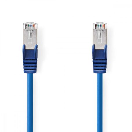 CAT5e hálózati kábel | SF/UTP | RJ45 Dugasz | RJ45 Dugasz | 10.0 m | Kerek | PVC | Kék | Boríték