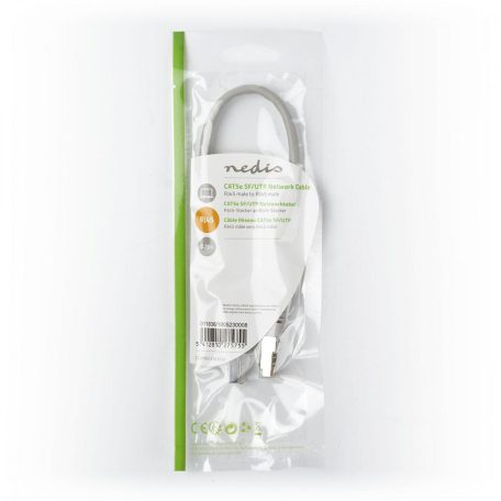 Cat 5e kábel | SF/UTP | RJ45 Dugasz | RJ45 Dugasz | 0.30 m | Kerek | PVC | Szürke | Műanyag Zacskó