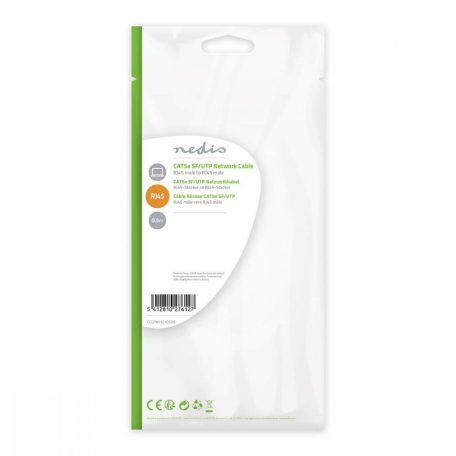 CAT5e hálózati kábel | SF/UTP | RJ45 Dugasz | RJ45 Dugasz | 0.50 m | Kerek | PVC | Narancs | Műanyag Zacskó