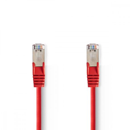 CAT5e hálózati kábel | SF/UTP | RJ45 Dugasz | RJ45 Dugasz | 20.0 m | Kerek | PVC | Piros | Műanyag Zacskó