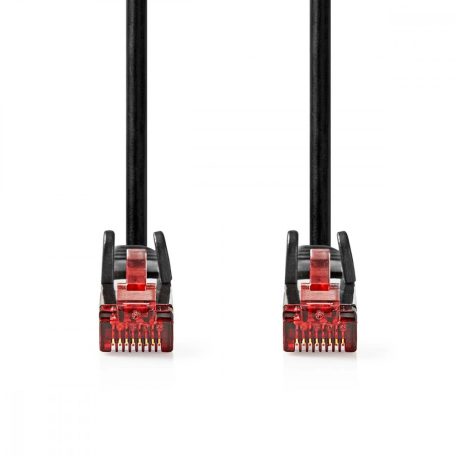 CAT6 hálózati kábel | RJ45 Dugasz | RJ45 Dugasz | U/UTP | 1.00 m | Kerek | PVC | Fekete | Boríték