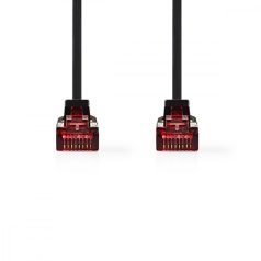   CAT6 hálózati kábel | RJ45 Dugasz | RJ45 Dugasz | U/UTP | 1.00 m | Snagless | Lapos | PVC | Fekete | Műanyag Zacskó