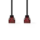 CAT6 hálózati kábel | RJ45 Dugasz | RJ45 Dugasz | U/UTP | 2.00 m | Snagless | Lapos | PVC | Fekete | Boríték
