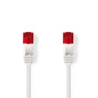 CAT6 hálózati kábel | RJ45 Dugasz | RJ45 Dugasz | U/UTP | 1.00 m | Snagless | Lapos | PVC | Fehér | Műanyag Zacskó