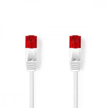 CAT6 hálózati kábel | RJ45 Dugasz | RJ45 Dugasz | U/UTP | 10.0 m | Snagless | Lapos | PVC | Fehér | Boríték