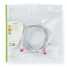 CAT6 hálózati kábel | RJ45 Dugasz | RJ45 Dugasz | U/UTP | 5.00 m | Snagless | Lapos | PVC | Fehér | Műanyag Zacskó