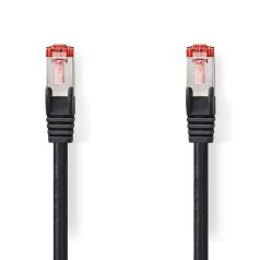   CAT6 hálózati kábel | RJ45 Dugasz | RJ45 Dugasz | S/FTP | 1.00 m | Kerek | LSZH | Fekete | Műanyag Zacskó