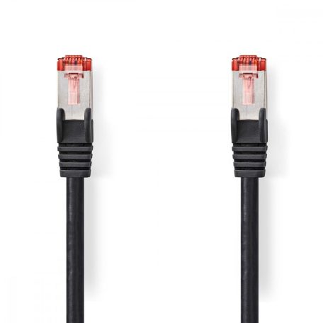 CAT6 hálózati kábel | RJ45 Dugasz | RJ45 Dugasz | S/FTP | 5.00 m | Kerek | LSZH | Fekete | Műanyag Zacskó