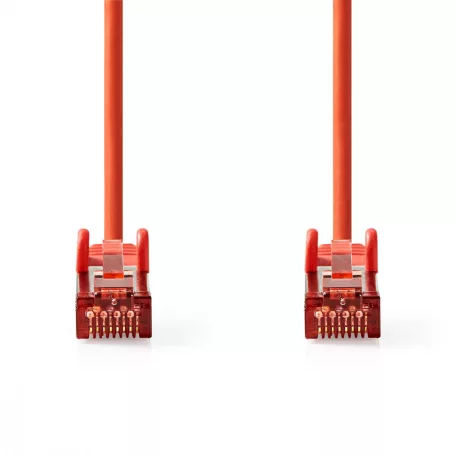 Cat 6 kábel | RJ45 Dugasz | RJ45 Dugasz | S/FTP | 7.50 m | Kerek | LSZH | Piros | Műanyag Zacskó