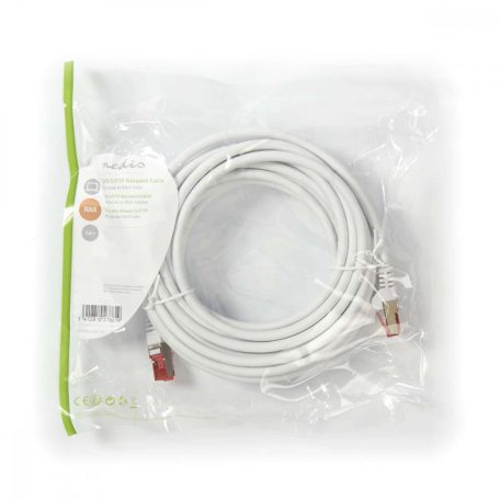 CAT6 hálózati kábel | RJ45 Dugasz | RJ45 Dugasz | S/FTP | 7.50 m | Kerek | LSZH | Fehér | Műanyag Zacskó