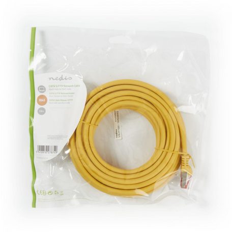 CAT6 hálózati kábel | RJ45 Dugasz | RJ45 Dugasz | S/FTP | 7.50 m | Kerek | LSZH | Sárga | Műanyag Zacskó