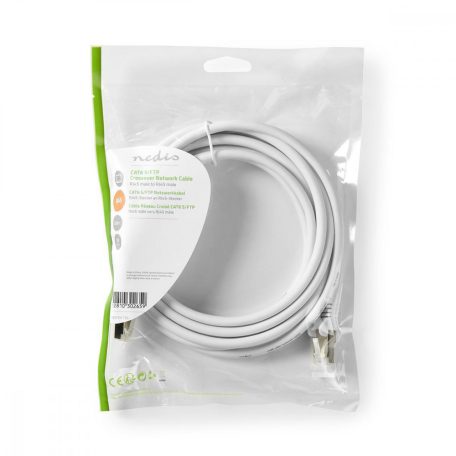 CAT6 hálózati kábel | RJ45 Dugasz | RJ45 Dugasz | S/FTP | 3.00 m | Kerek | PVC | Fehér | Műanyag Zacskó