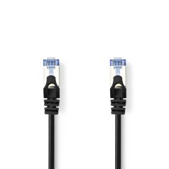   CAT6a hálózati kábel | S/FTP | RJ45 Dugasz | RJ45 Dugasz | 3.00 m | Snagless | Kerek | LSZH | Fekete | Boríték