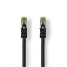 CAT7 hálózati kábel | S/FTP | RJ45 Dugasz | RJ45 Dugasz | 0.50 m | Snagless | Kerek | LSZH | Fekete | Boríték