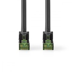   CAT7 hálózati kábel | S/FTP | RJ45 Dugasz | RJ45 Dugasz | 0.50 m | Snagless | Kerek | LSZH | Fekete | Boríték