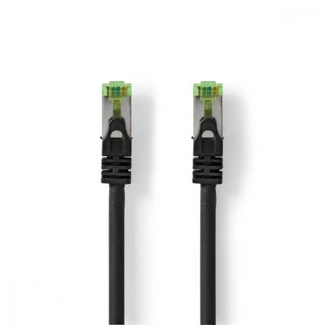 CAT7 hálózati kábel | S/FTP | RJ45 Dugasz | RJ45 Dugasz | 1.00 m | Snagless | Kerek | LSZH | Fekete | Boríték