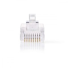   RJ45 csatlakozó | Dugasz | Tömör UTP Vezetékhez CAT5 | Egyenes | Aranyozott | 10 db | PVC | Átlátszó | Boríték