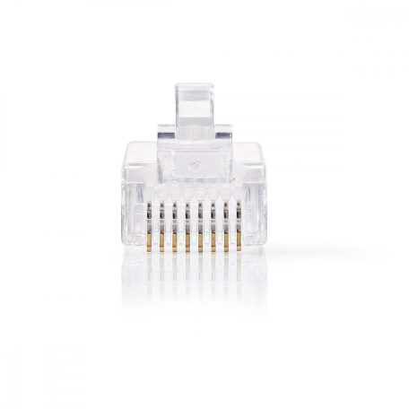 RJ45 csatlakozó | Dugasz | Tömör UTP Vezetékhez CAT5 | Egyenes | Aranyozott | 10 db | PVC | Átlátszó | Boríték