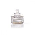 RJ45 csatlakozó | Dugasz | Sodrott STP CAT5 | Egyenes | Aranyozott | 10 db | PVC | Átlátszó | Műanyag Zacskó