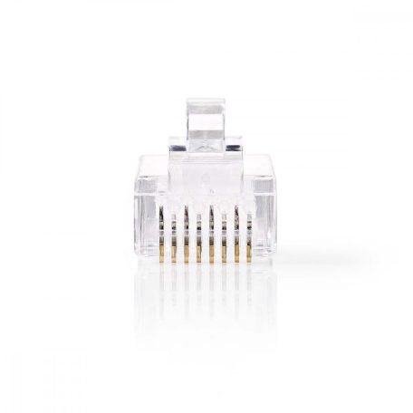 RJ45 csatlakozó | Dugasz | Sodrott UTP Vezetékekhez CAT6 | Egyenes | Aranyozott | 10 db | PVC | Átlátszó | Boríték