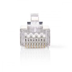   RJ45 csatlakozó | Dugasz | Tömör UTP Vezetékhez CAT6 | Egyenes | Aranyozott | 10 db | PVC | Átlátszó | Műanyag Zacskó