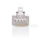 RJ45 csatlakozó | Dugasz | Sodrott STP CAT6 | Egyenes | Aranyozott | 10 db | PVC | Átlátszó | Műanyag Zacskó