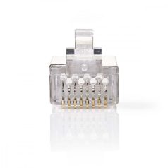   RJ45 csatlakozó | Dugasz | Sodrott STP CAT6 | Egyenes | Aranyozott | 10 db | PVC | Átlátszó | Műanyag Zacskó