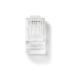   RJ45 csatlakozó | RJ45 Pass Through | Sodrott UTP Vezetékekhez CAT5 | Egyenes | Aranyozott | 10 db | PVC | Átlátszó | Műanyag Zacskó