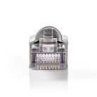 RJ45 csatlakozó | Dugasz | Solid FTP CAT5e | Egyenes | Aranyozott | 10 db | PVC | Átlátszó / Szürke | Boríték